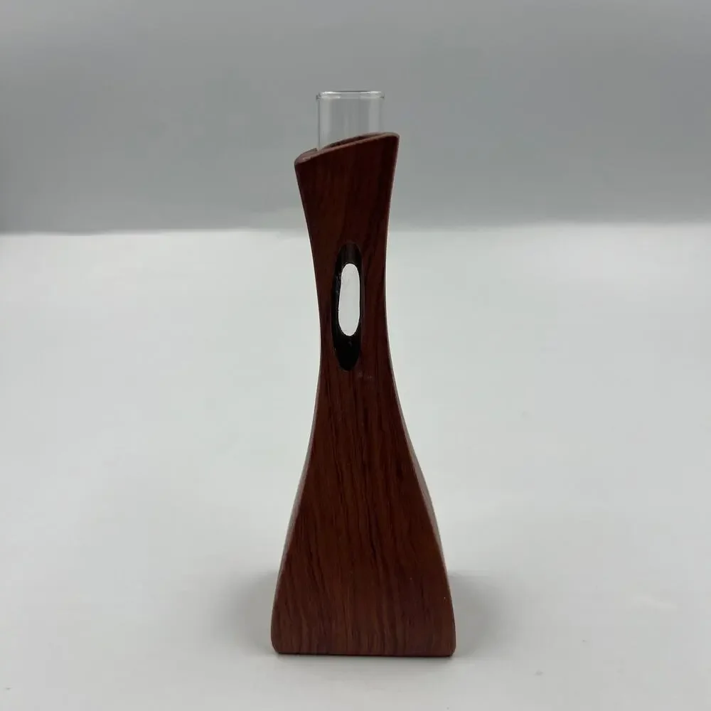 Vintage MCM Wood Test Tube Vial Bud Vase Propagation Macacauba Walnut‎ Mini - Picture 9 of 9